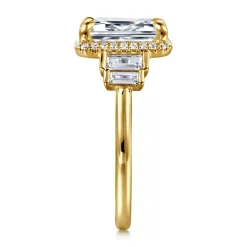 Online Gabriel & Co. Anita - 14K Yellow Gold Emerald Cut Halo Five Stone Diamond Engagement Ring