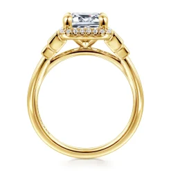 Online Gabriel & Co. Anita - 14K Yellow Gold Emerald Cut Halo Five Stone Diamond Engagement Ring