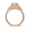 Sale Gabriel & Co. Annadale - Unique 14K Rose Gold Vintage Inspired Diamond Halo Engagement Ring