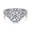 Online Gabriel & Co. Annadale - Unique 14K White Gold Vintage Inspired Diamond Halo Engagement Ring