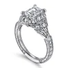 Online Gabriel & Co. Annadale - Unique 14K White Gold Vintage Inspired Emerald Cut Diamond Halo Engagement Ring