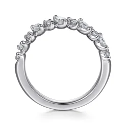 Online Gabriel & Co. Anna - 14K White Gold Prong Set Marquise and Round Diamond Anniversary Band - 0.7 ct