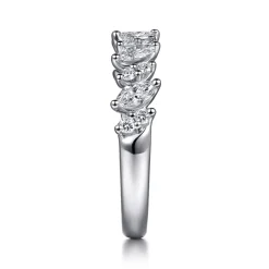 Online Gabriel & Co. Anna - 14K White Gold Prong Set Marquise and Round Diamond Anniversary Band - 0.7 ct