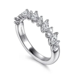 Online Gabriel & Co. Anna - 14K White Gold Prong Set Marquise and Round Diamond Anniversary Band - 0.7 ct