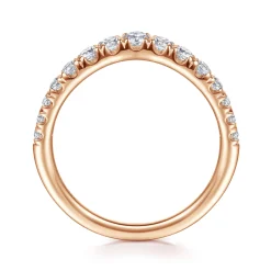 Best Gabriel & Co. Annecy - Curved-14K Rose Gold Diamond Anniversary Band - 0.5 ct