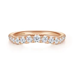 Best Gabriel & Co. Annecy - Curved-14K Rose Gold Diamond Anniversary Band - 0.5 ct