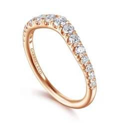 Best Gabriel & Co. Annecy - Curved-14K Rose Gold Diamond Anniversary Band - 0.5 ct
