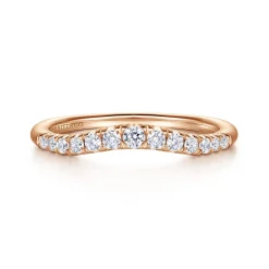 Best Gabriel & Co. Annecy - Curved-14K Rose Gold Diamond Anniversary Band - 0.25 ct