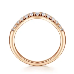 Best Gabriel & Co. Annecy - Curved-14K Rose Gold Diamond Anniversary Band - 0.25 ct