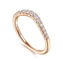 Best Gabriel & Co. Annecy - Curved-14K Rose Gold Diamond Anniversary Band - 0.25 ct