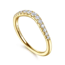 Discount Gabriel & Co. Annecy - Curved-14K Yellow Gold Diamond Anniversary Band - 0.25 ct