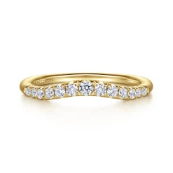Discount Gabriel & Co. Annecy - Curved-14K Yellow Gold Diamond Anniversary Band - 0.25 ct