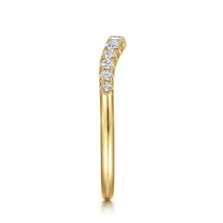Discount Gabriel & Co. Annecy - Curved-14K Yellow Gold Diamond Anniversary Band - 0.25 ct