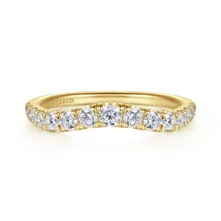 Clearance Gabriel & Co. Annecy - Curved-14K Yellow Gold Diamond Anniversary Band - 0.5 ct