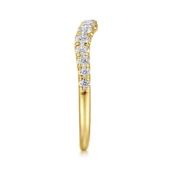 Clearance Gabriel & Co. Annecy - Curved-14K Yellow Gold Diamond Anniversary Band - 0.5 ct