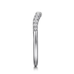 Online Gabriel & Co. Annecy - Curved Platinum French Pave Diamond Wedding Band - 0.25 ct