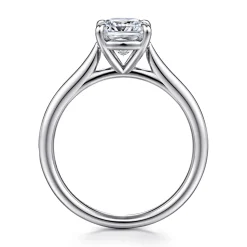 Sale Gabriel & Co. Anne - 14K White Gold Cushion Cut Solitaire Diamond Engagement Ring