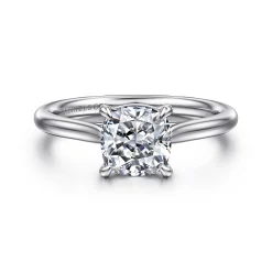 Sale Gabriel & Co. Anne - 14K White Gold Cushion Cut Solitaire Diamond Engagement Ring