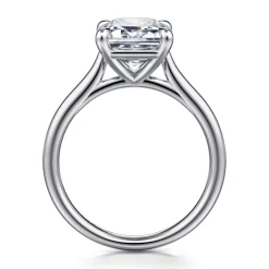 Discount Gabriel & Co. Anne - 14K White Gold Emerald Cut Solitaire Diamond Engagement Ring