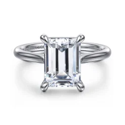 Discount Gabriel & Co. Anne - 14K White Gold Emerald Cut Solitaire Diamond Engagement Ring