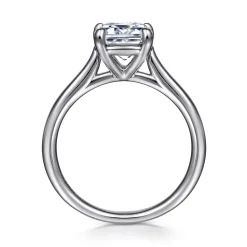 Sale Gabriel & Co. Anne - 14K White Gold Emerald Cut Solitaire Diamond Engagement Ring