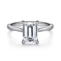 Sale Gabriel & Co. Anne - 14K White Gold Emerald Cut Solitaire Diamond Engagement Ring