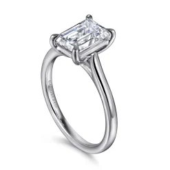 Sale Gabriel & Co. Anne - 14K White Gold Emerald Cut Solitaire Diamond Engagement Ring