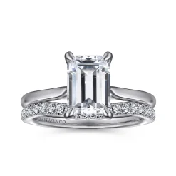 Sale Gabriel & Co. Anne - 14K White Gold Emerald Cut Solitaire Diamond Engagement Ring