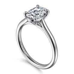 Sale Gabriel & Co. Anne - 14K White Gold Oval Solitaire Diamond Engagement Ring