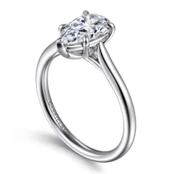 Gabriel & Co. Anne - 14K White Gold Pear Shape Solitaire Diamond Engagement Ring