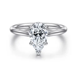 Gabriel & Co. Anne - 14K White Gold Pear Shape Solitaire Diamond Engagement Ring