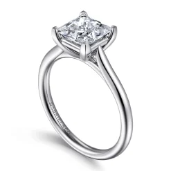 Gabriel & Co. Anne - 14K White Gold Princess Cut Solitaire Diamond Engagement Ring