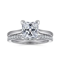 Outlet Gabriel & Co. Anne - 14K White Gold Princess Cut Solitaire Diamond Engagement Ring