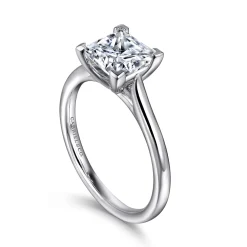 Outlet Gabriel & Co. Anne - 14K White Gold Princess Cut Solitaire Diamond Engagement Ring