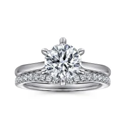 Gabriel & Co. Anne - 14K White Gold 6 Prong Round Solitaire Diamond Engagement Ring
