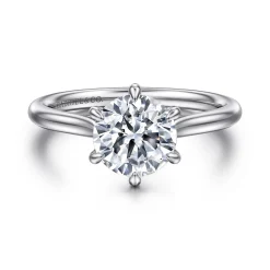 Outlet Gabriel & Co. Anne - 14K White Gold Round Solitaire Diamond Engagement Ring