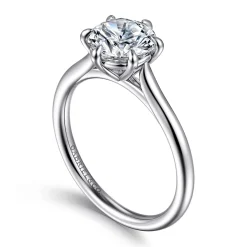 Outlet Gabriel & Co. Anne - 14K White Gold Round Solitaire Diamond Engagement Ring
