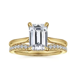 Sale Gabriel & Co. Anne - 14K Yellow Gold Emerald Cut Solitaire Diamond Engagement Ring