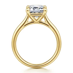 Hot Gabriel & Co. Anne - 14K Yellow Gold Emerald Cut Solitaire Diamond Engagement Ring
