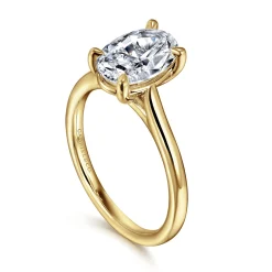 Gabriel & Co. Anne - 14K Yellow Gold Oval Solitaire Diamond Engagement Ring