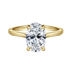 Gabriel & Co. Anne - 14K Yellow Gold Oval Solitaire Diamond Engagement Ring