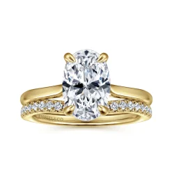 Gabriel & Co. Anne - 14K Yellow Gold Oval Solitaire Diamond Engagement Ring