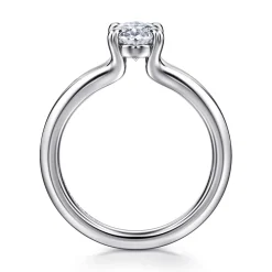 Gabriel & Co. Annie - 14K White Gold Split Shank Oval Diamond Engagement Ring