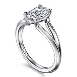 Gabriel & Co. Annie - 14K White Gold Split Shank Oval Diamond Engagement Ring