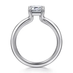Clearance Gabriel & Co. Annie - 14K White Gold Split Shank Emerald Cut Diamond Engagement Ring