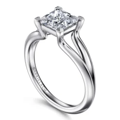 Gabriel & Co. Annie - 14K White Gold Split Shank Princess Cut Diamond Engagement Ring