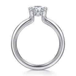 Best Gabriel & Co. Annie - 14K White Gold Split Shank Pear Shape Diamond Engagement Ring