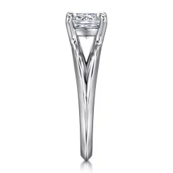 Best Gabriel & Co. Annie - 14K White Gold Split Shank Cushion Cut Diamond Engagement Ring