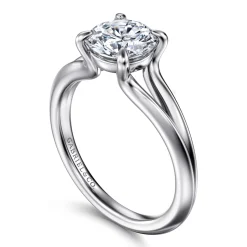 Hot Gabriel & Co. Annie - 14K White Gold Split Shank Round Diamond Engagement Ring