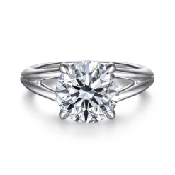 Outlet Gabriel & Co. Annie - 14K White Gold Split Shank Round Diamond Engagement Ring